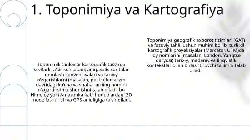 Toponimikaning oliy ta'lim muassalarida o'qitishning zaruriyati 3