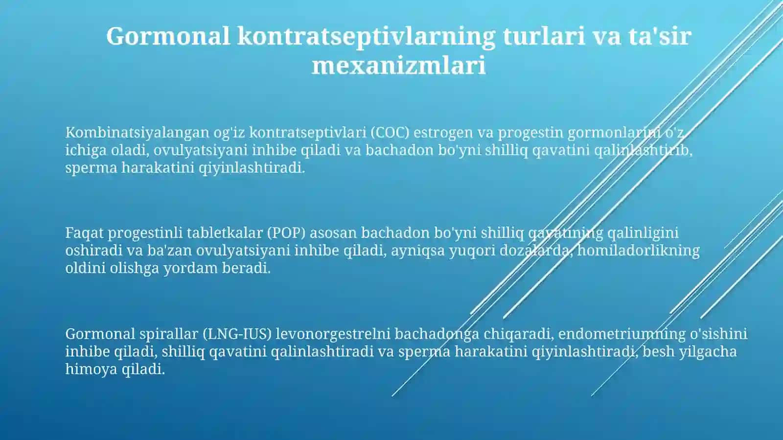 Gormonal kontratseptivlarni qo'llanilishining zamonaviy tamoyillari 3