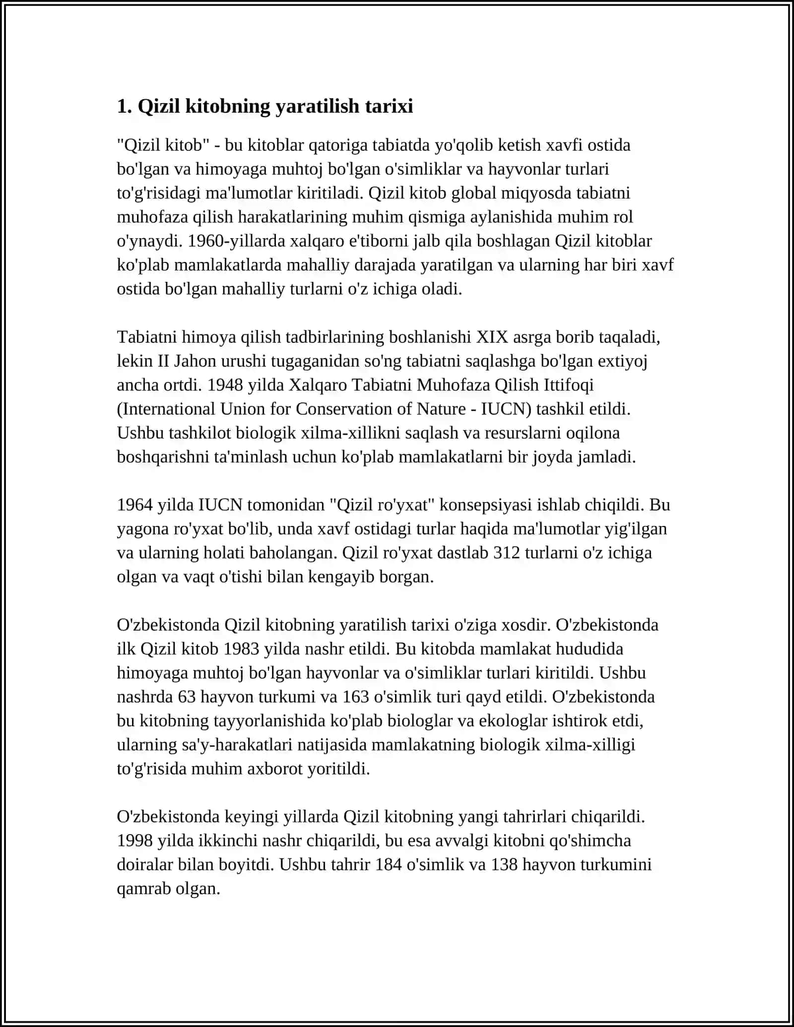 QIZIL KITOBNING YARATILISHI UNING BIOGEOGRAFIYA FANINING ORGANISHDAKI AHAMIYATI 3
