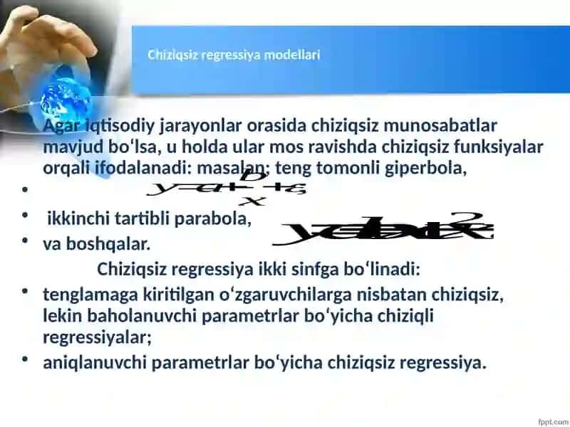 Biznes jarayonlarini modellashtirishda chiziqsiz  modellarni qo’llash 3