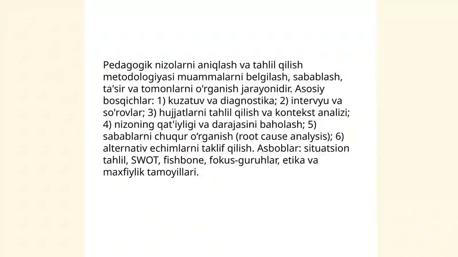 Pedagogik nizolar va ularni bartaraf etish texnologiyasi 3