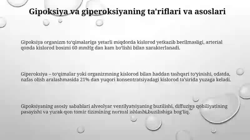 Gipoksiya va giperoksiya fiziologiyasi 3
