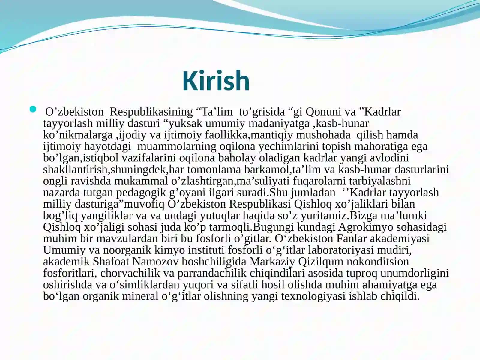 Agrokimyo va Agrotuproqshunoslik ta’lim yo’nalishi 3