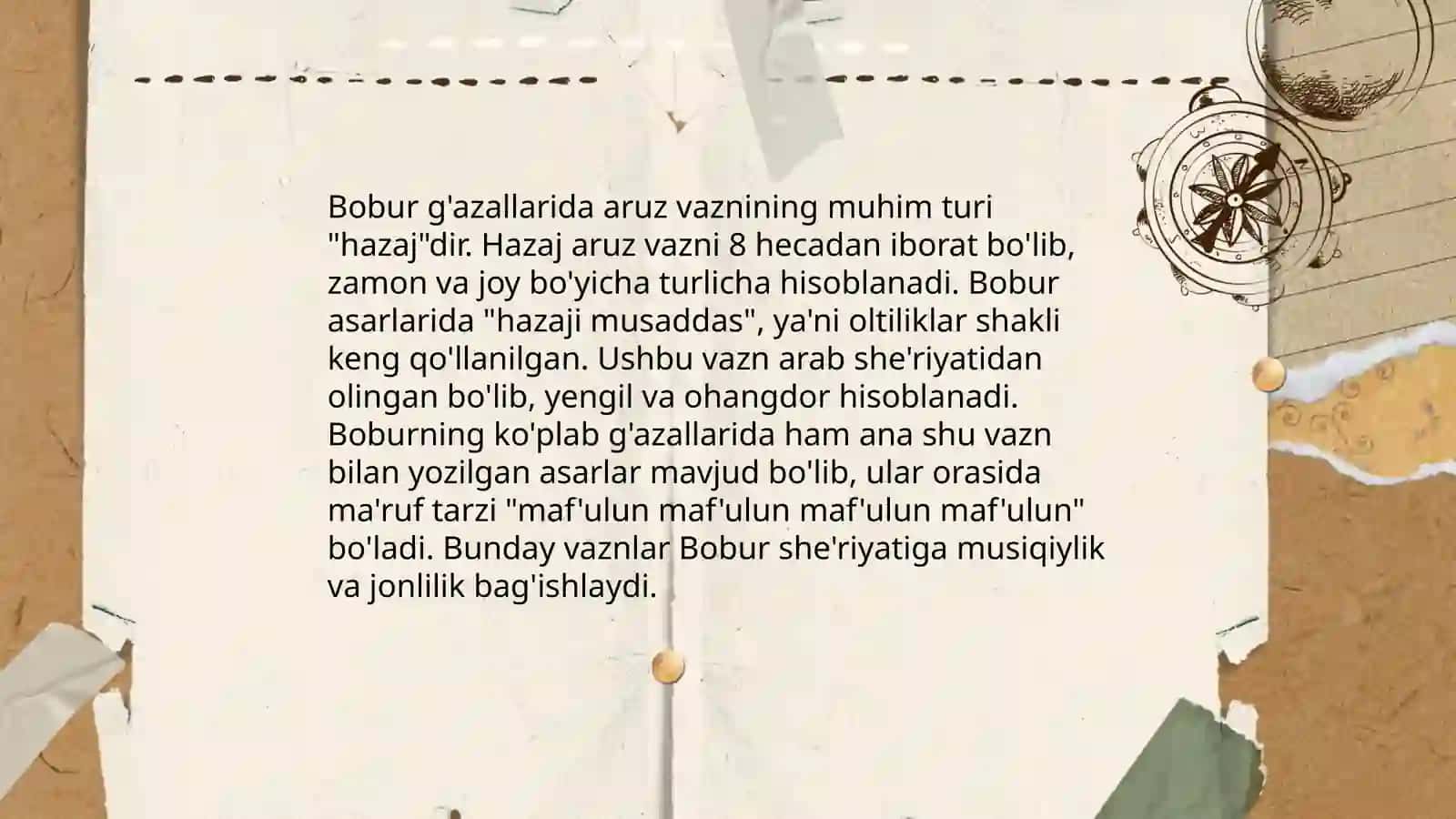Bobur g'azallarining vazn xususiyatlarini oʻrganish 3