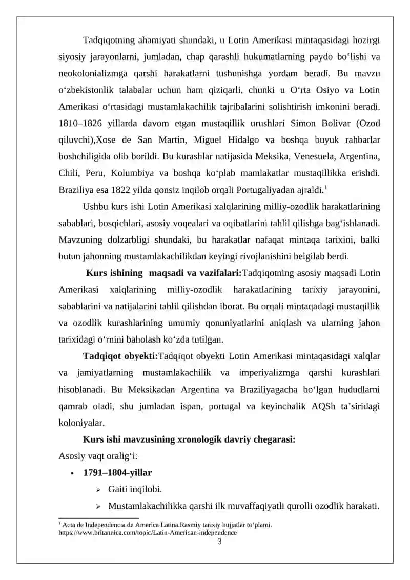Lotin Amerikasi xalqlarining milli-ozodlik harakatlari 3