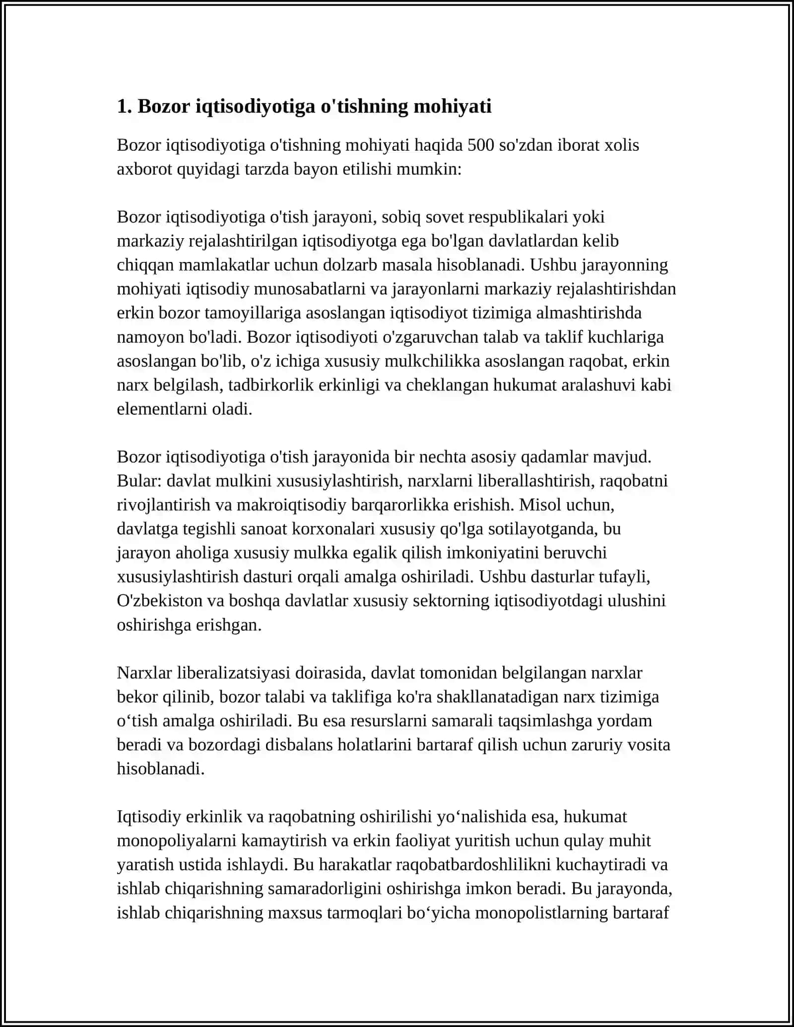 BOZOR IQTISODIYOTIGA ÒTISH VA IQTISODIYOTNI DAVLAT TOMONIDAN TARTIBGA SOLISH MEXANIZMINING SHAKLLANISHI 3