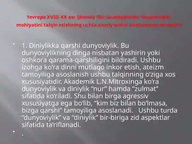 dinshunoslik fani mustaqil ish 3