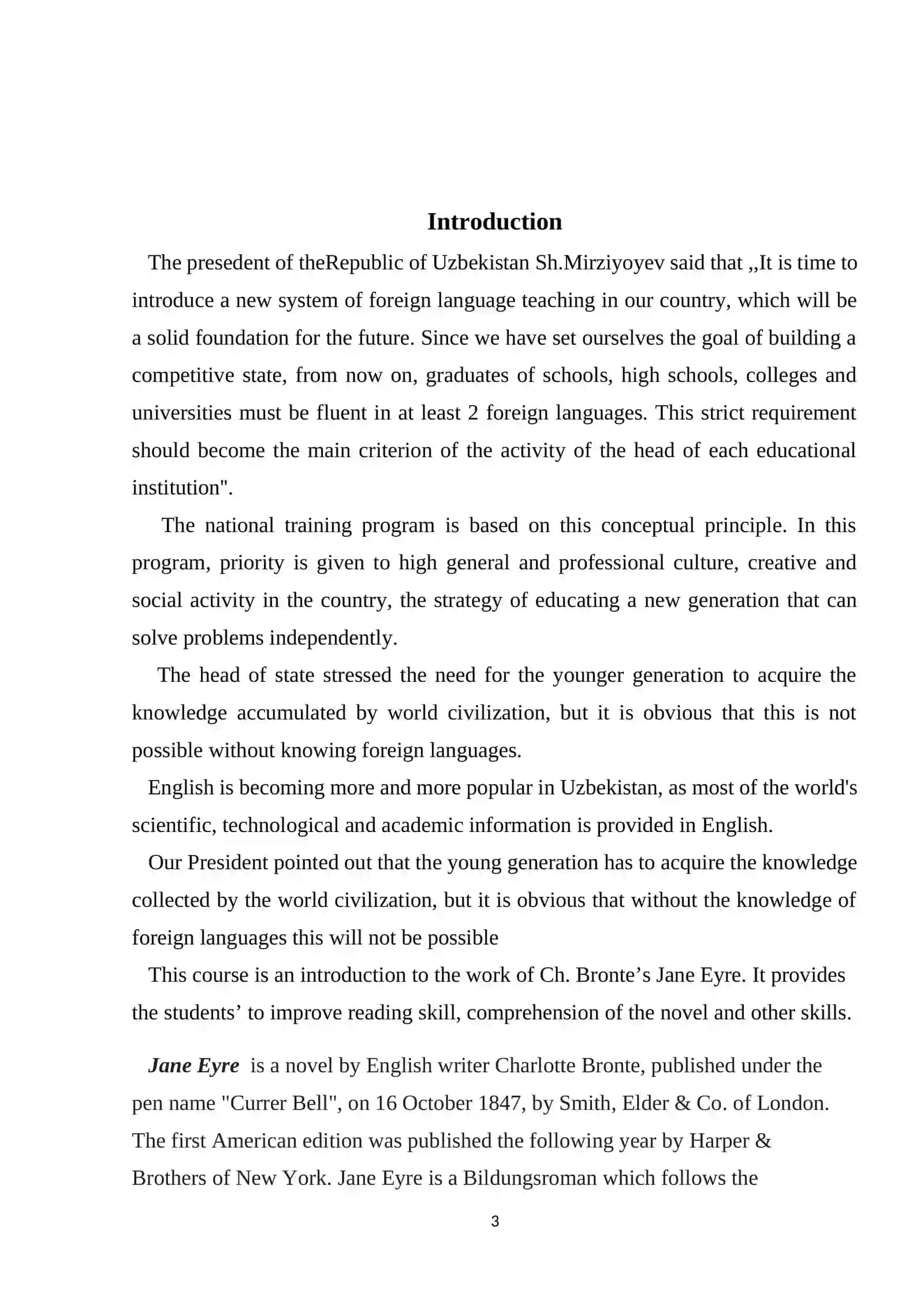 Course Paper on Male Identity Formation in Jane Eyre 3