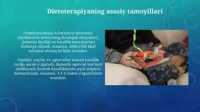 Parhez stolari.Bemorlarni ovqatlantirish usullari 3