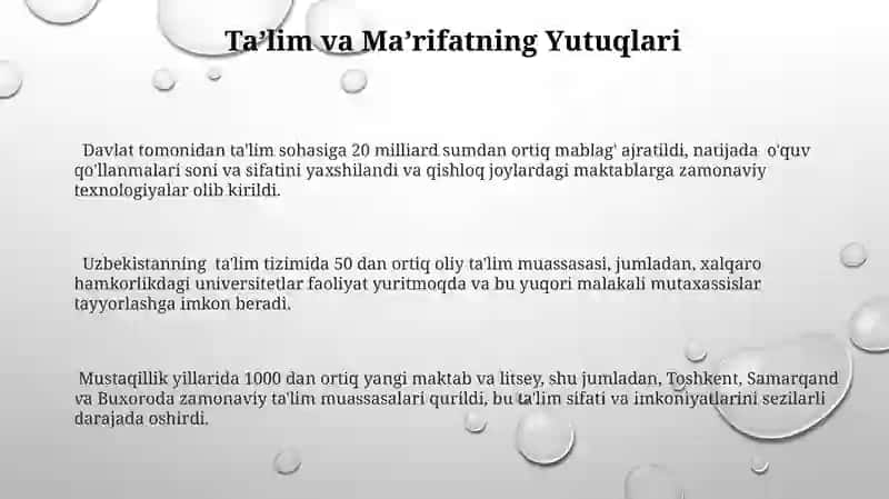 Mustaqillik Yillarida Oʻzbekistondagi Madaniy va Maʼnaviy Taraqqiyoti 3