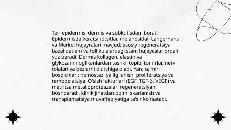 Teri regeneratsiyasi va transplantatsiyasi. Nazariy va klinik ahamiyati 3