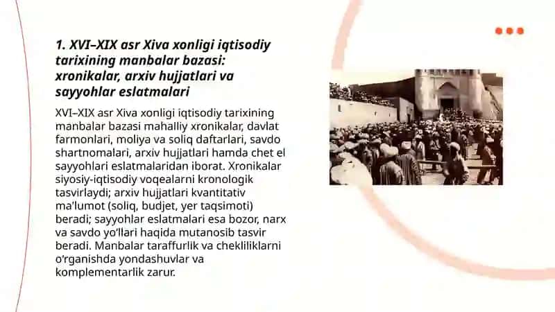 XVI-XIX asr Xiva xonligi iqtisodiy tarixining tarixshunosligi 3