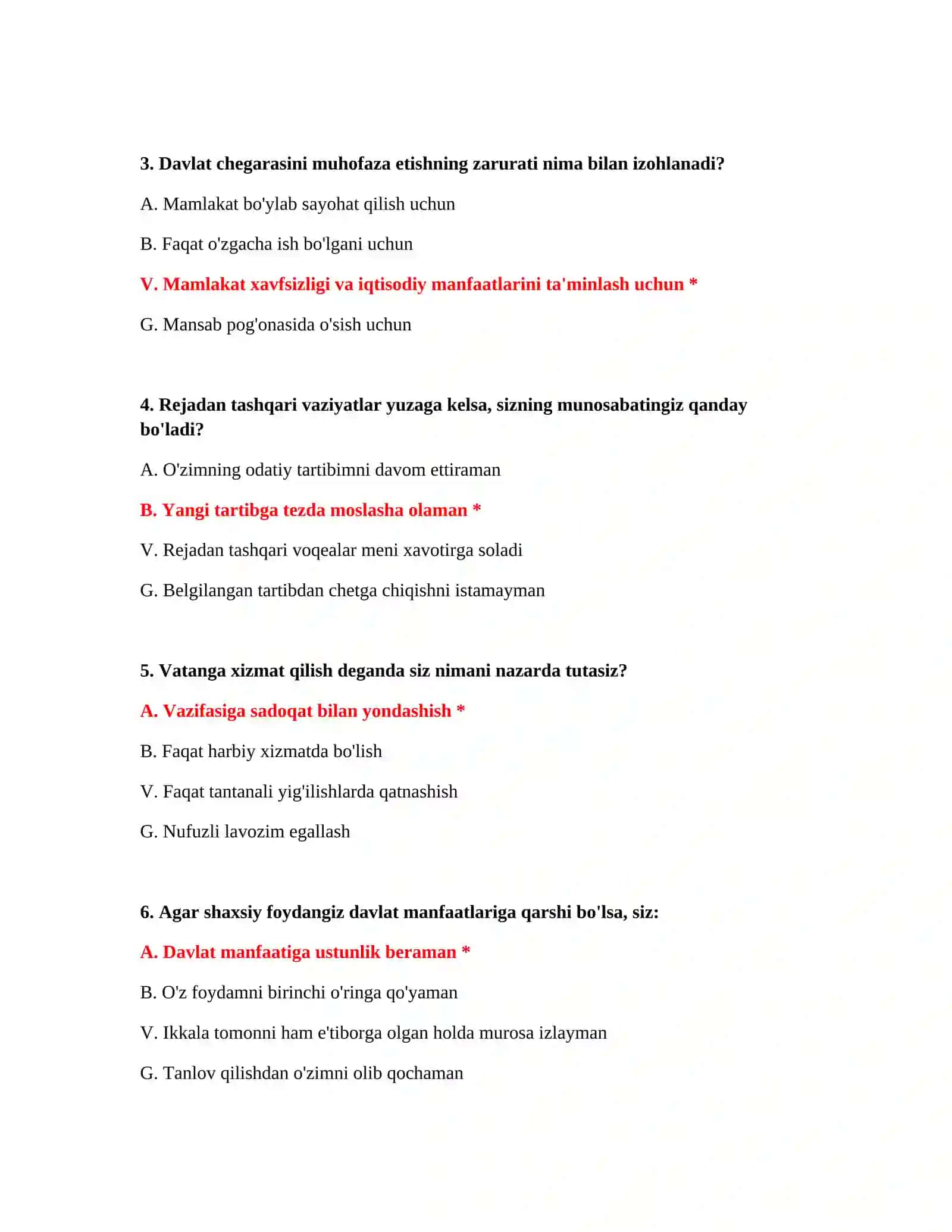 PSIXOLOGIK TEKSHIRUV VA BARCHA TEST SAVOLLARI VA JAVOBLARI 3