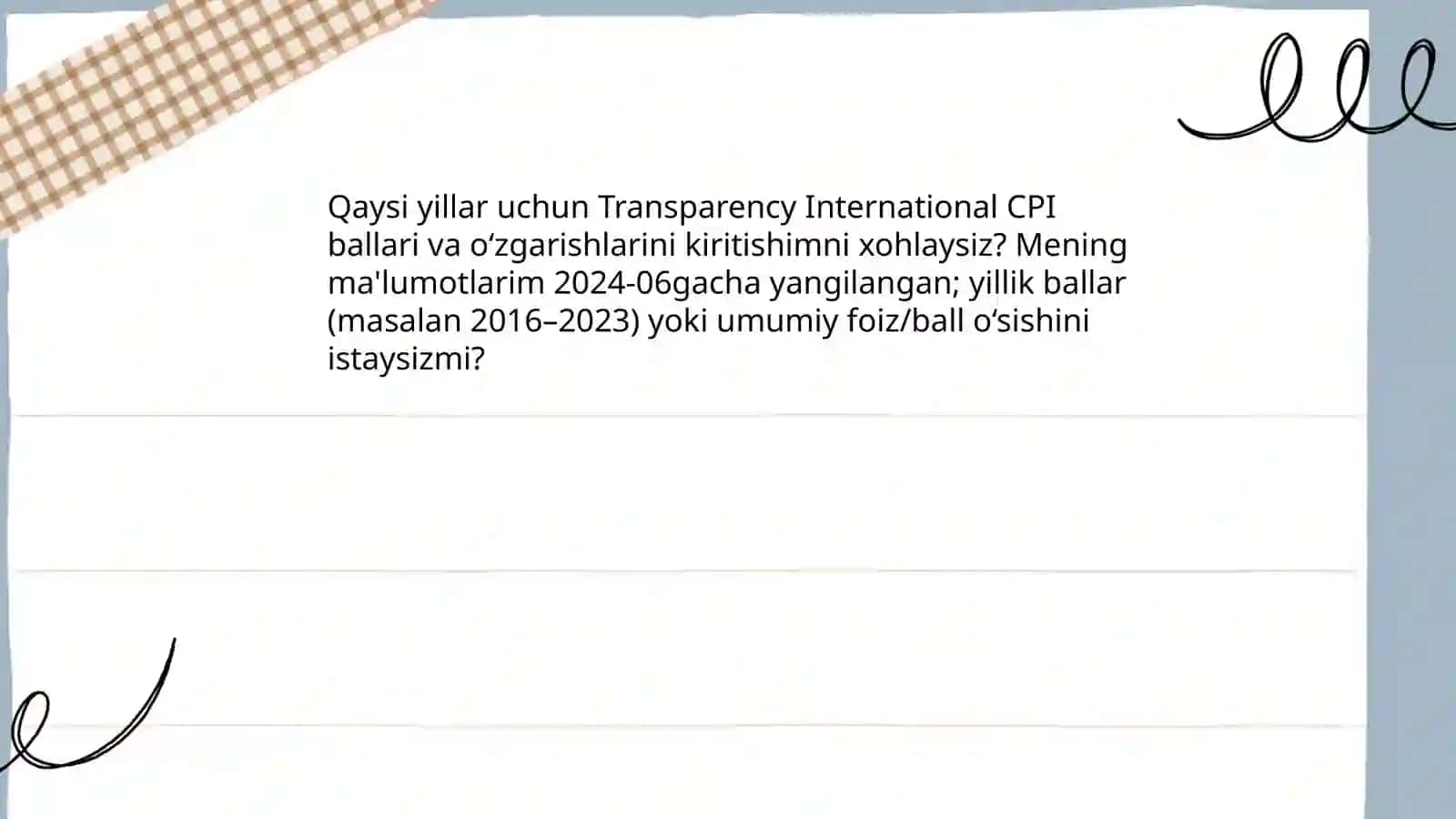 Yangi O‘zbekistonning korrupsiya darajasi 3