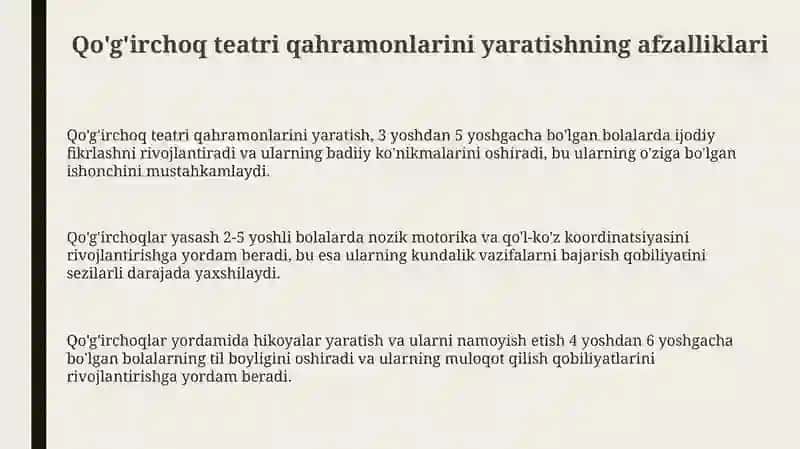 Qo'g'irchoq teatri personajlarini yasash 3