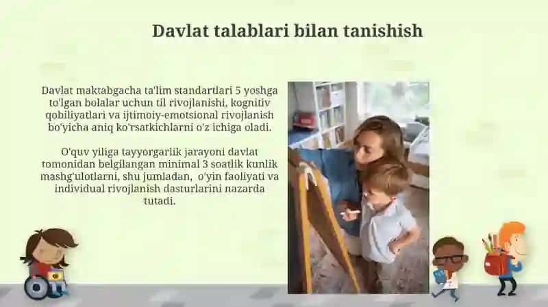 Ilk qadam va davlat talablari asosida bolani maktabga tayyorlash 3