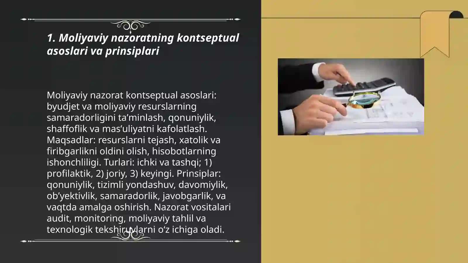 Moliyaviy nazoratni tashkil qilishning usullari 3