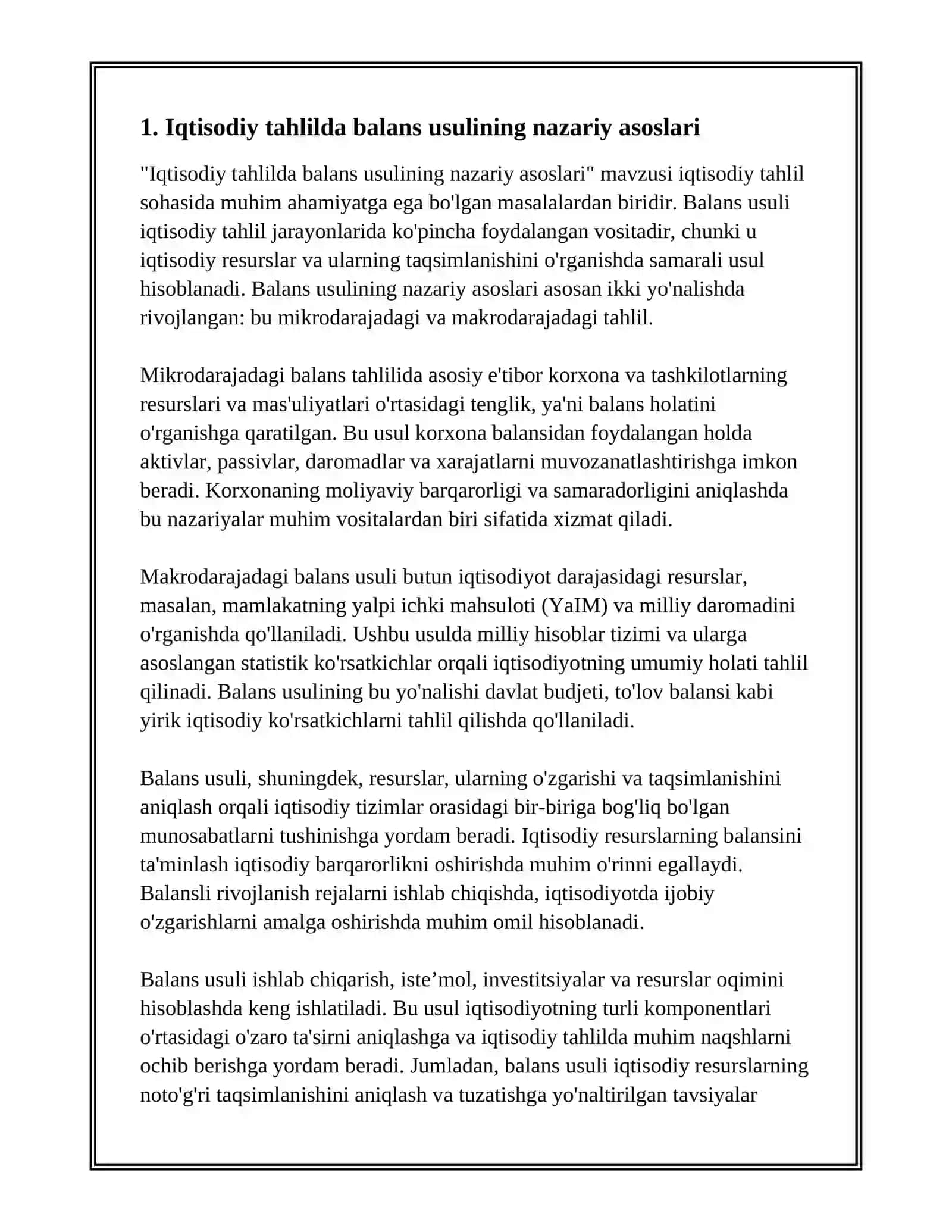 IQTISODIY TAXLILDA BALANS USULI 3
