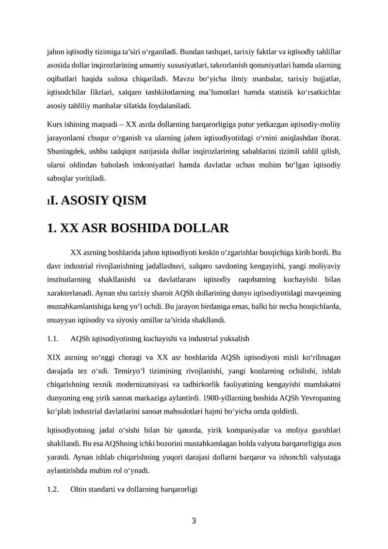 XX ASRDA DOLLAR INQIROZLARI VA ULARNING SABABLARI 3
