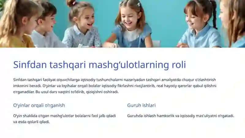 Mavzu:Boshlang‘ich sinf o‘quvchilarida iqtisodiy savodxonlikni shakllantirish: Sinfdan tashqari mashg‘ulotlar 3
