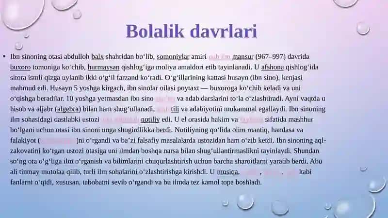 Abu Ali ibn Sinoning hayoti, ijodi va faoliyati 3