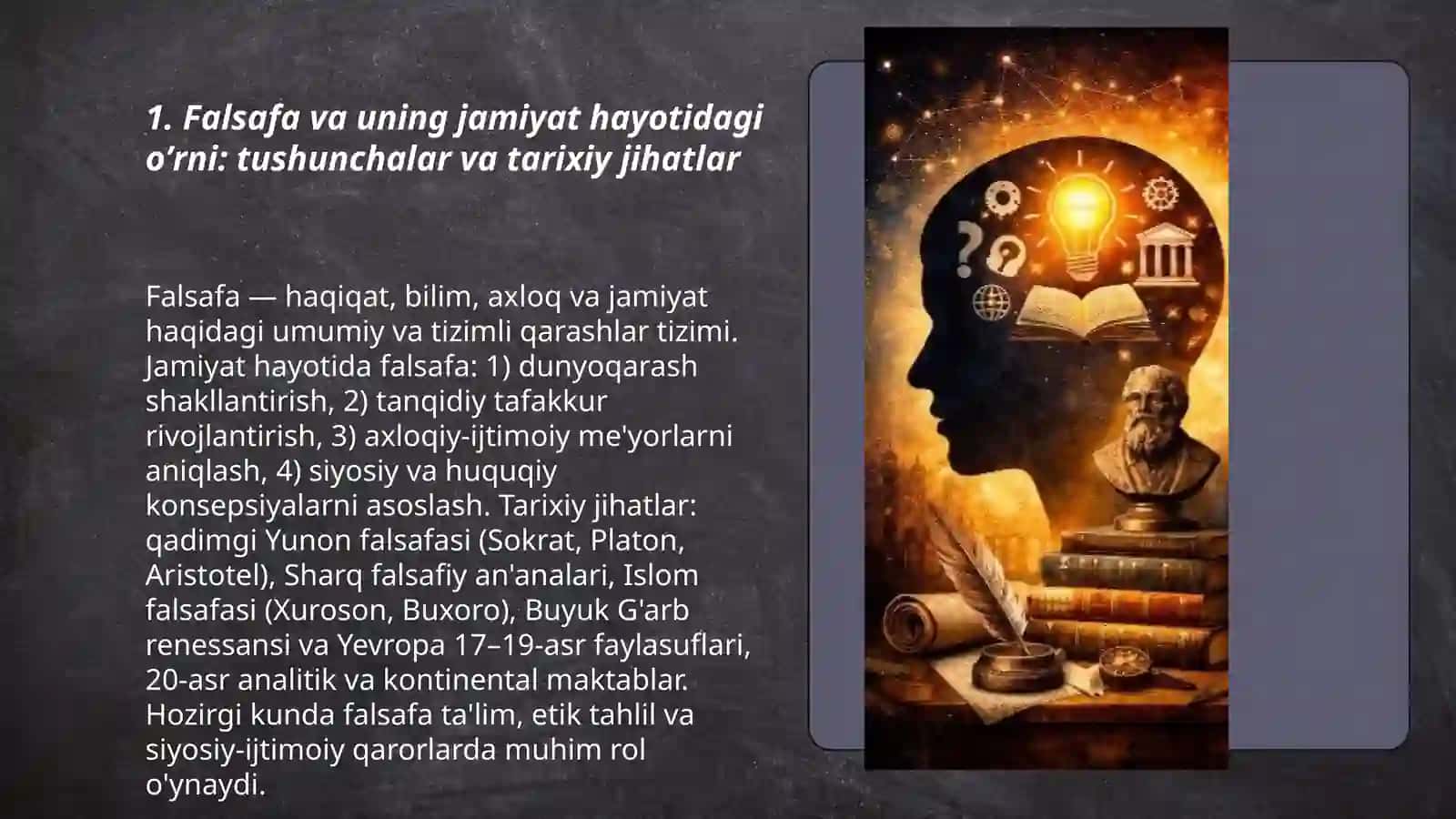 Falsafa va uning jamiyat hayotidagi oʼrni 3