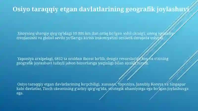 Osiyoda rivojlangan davlatlar geografiyasi 3