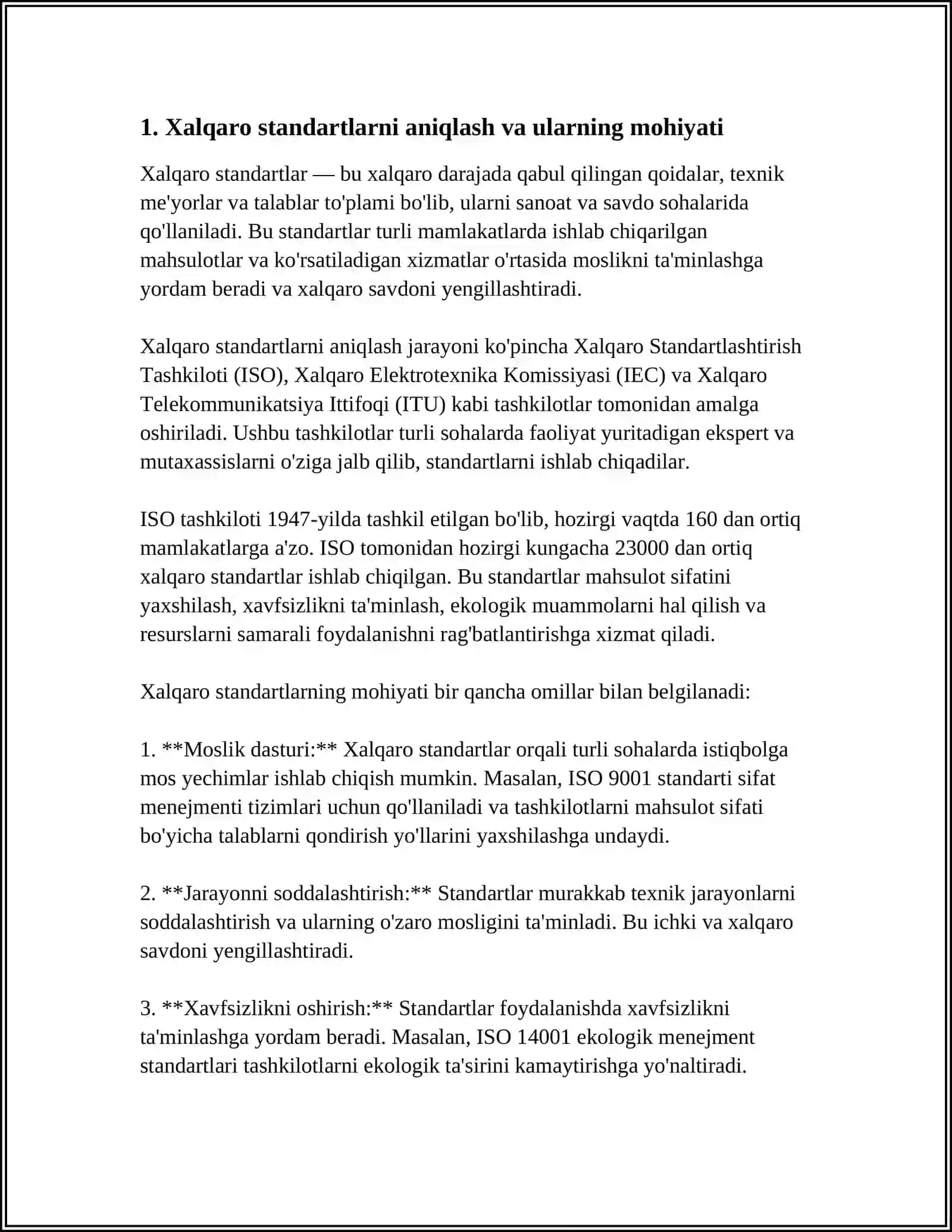 Xalqaro Standartlarni Qabul Qilish va Qo'llash Tartibi 3