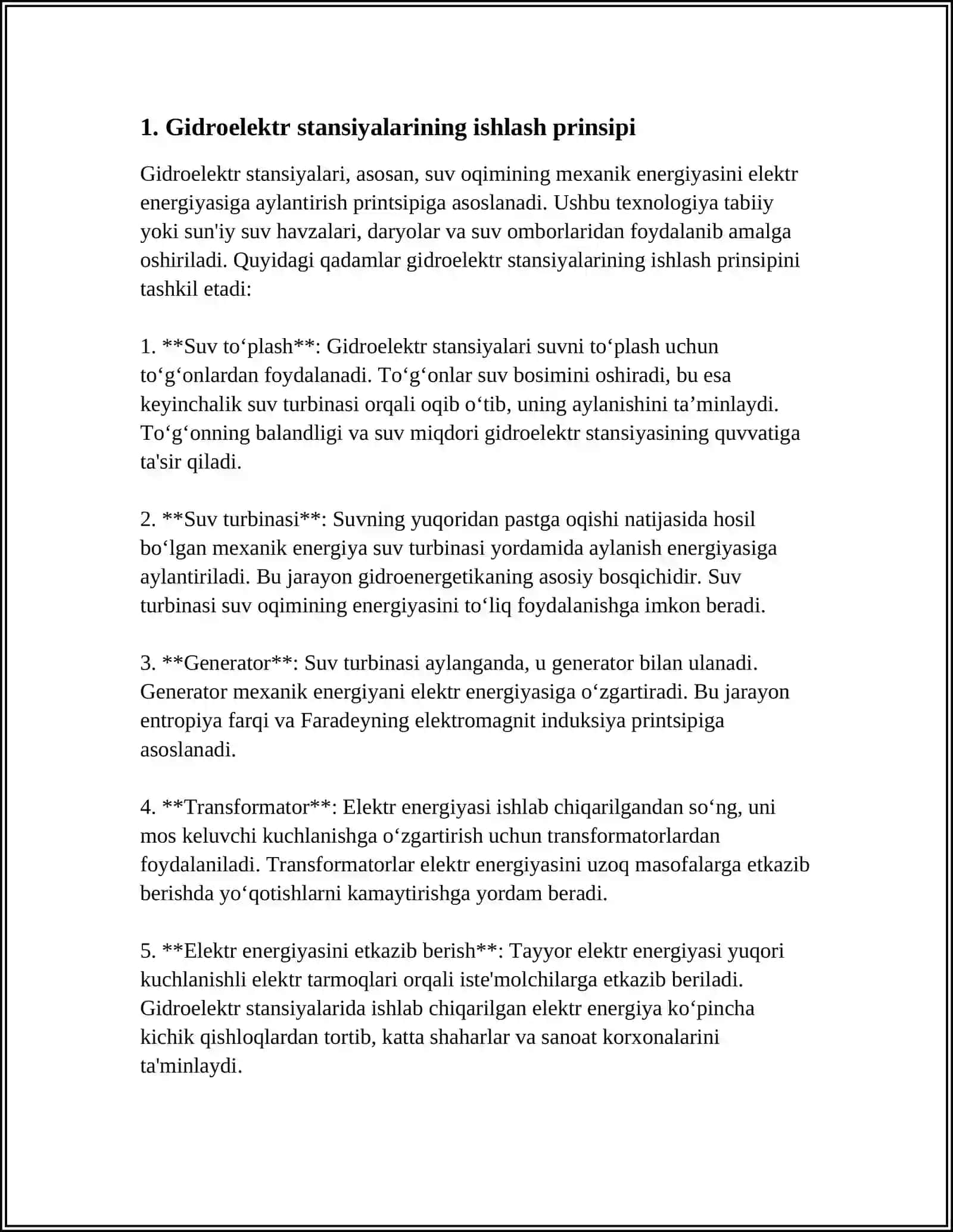 ELEKTR STANSIYALAR (GES, IES, AES) 3