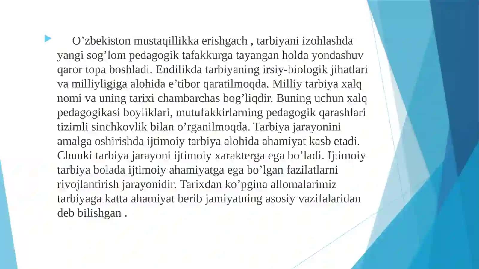 Milliy va jahon tarbiya konsepsiyalari 3