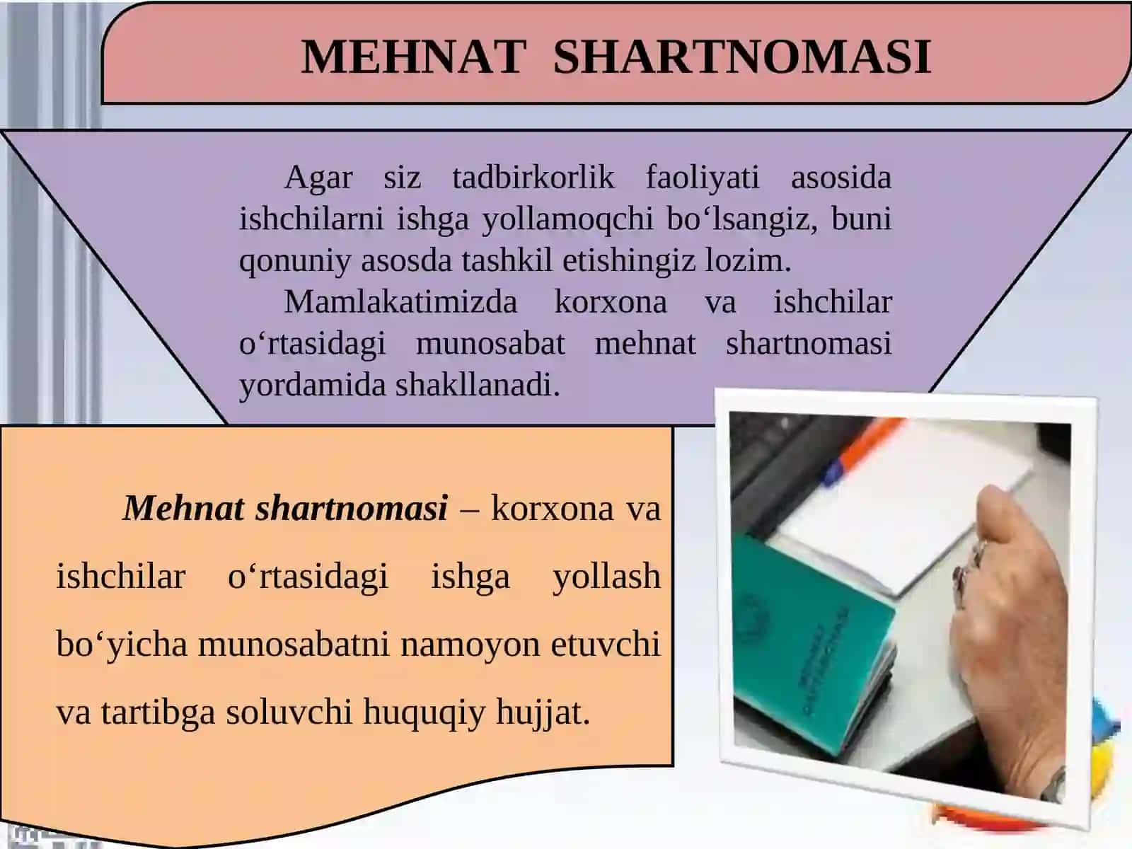 11-sinf tadbirkorlik asoslari darsligi asosida 29-mavzu: KORXONADA MEHNAT RESURSLARI 3