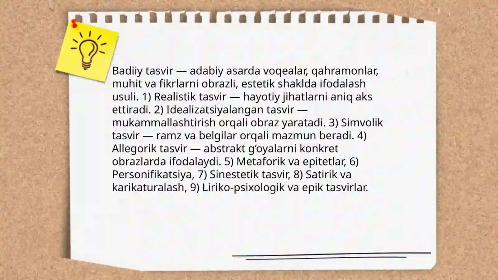 Badiiy tasvir va ifoda vositalari. Metod va oqimlar 3