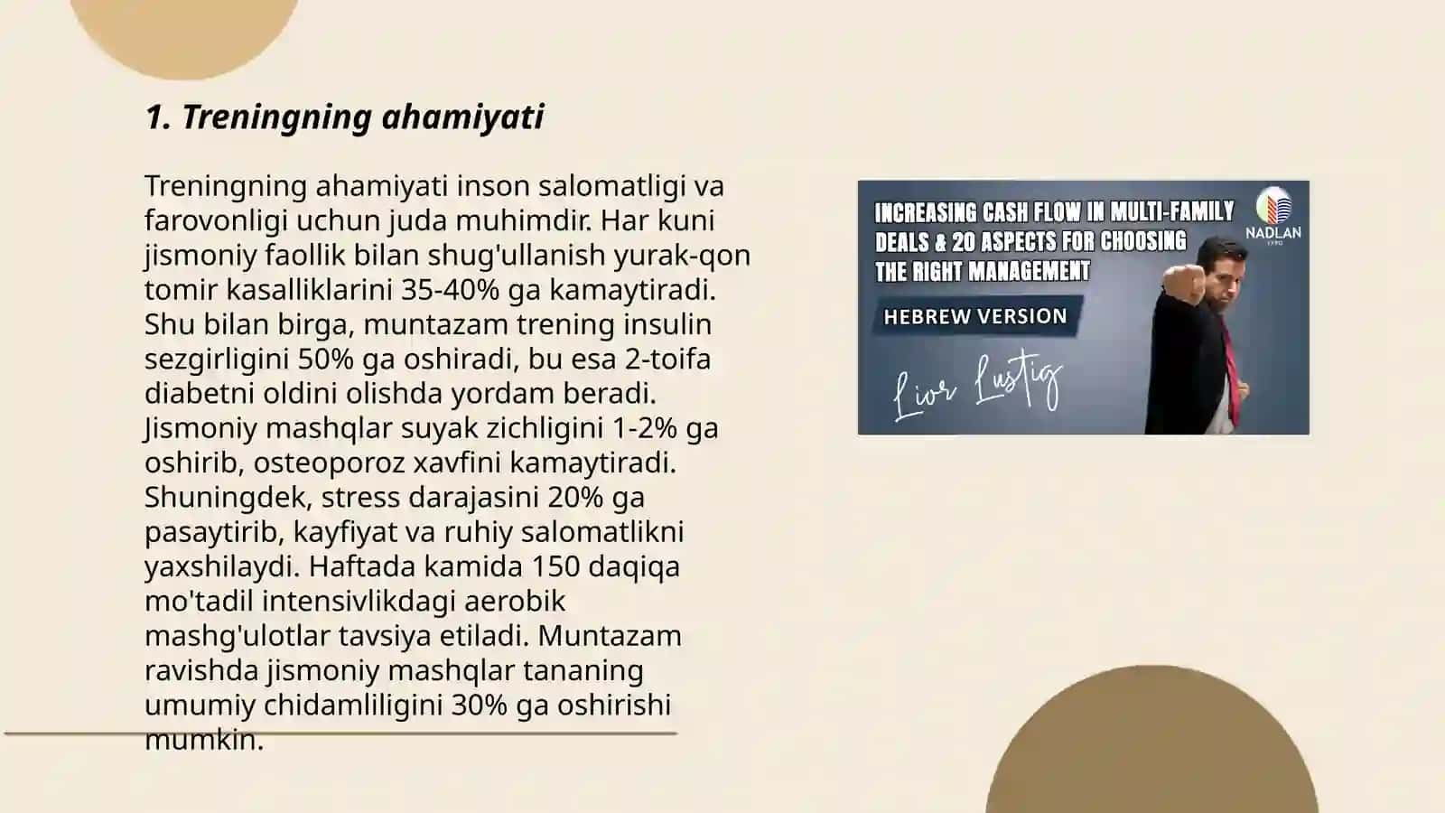 Treningning muhim jixatlari 3