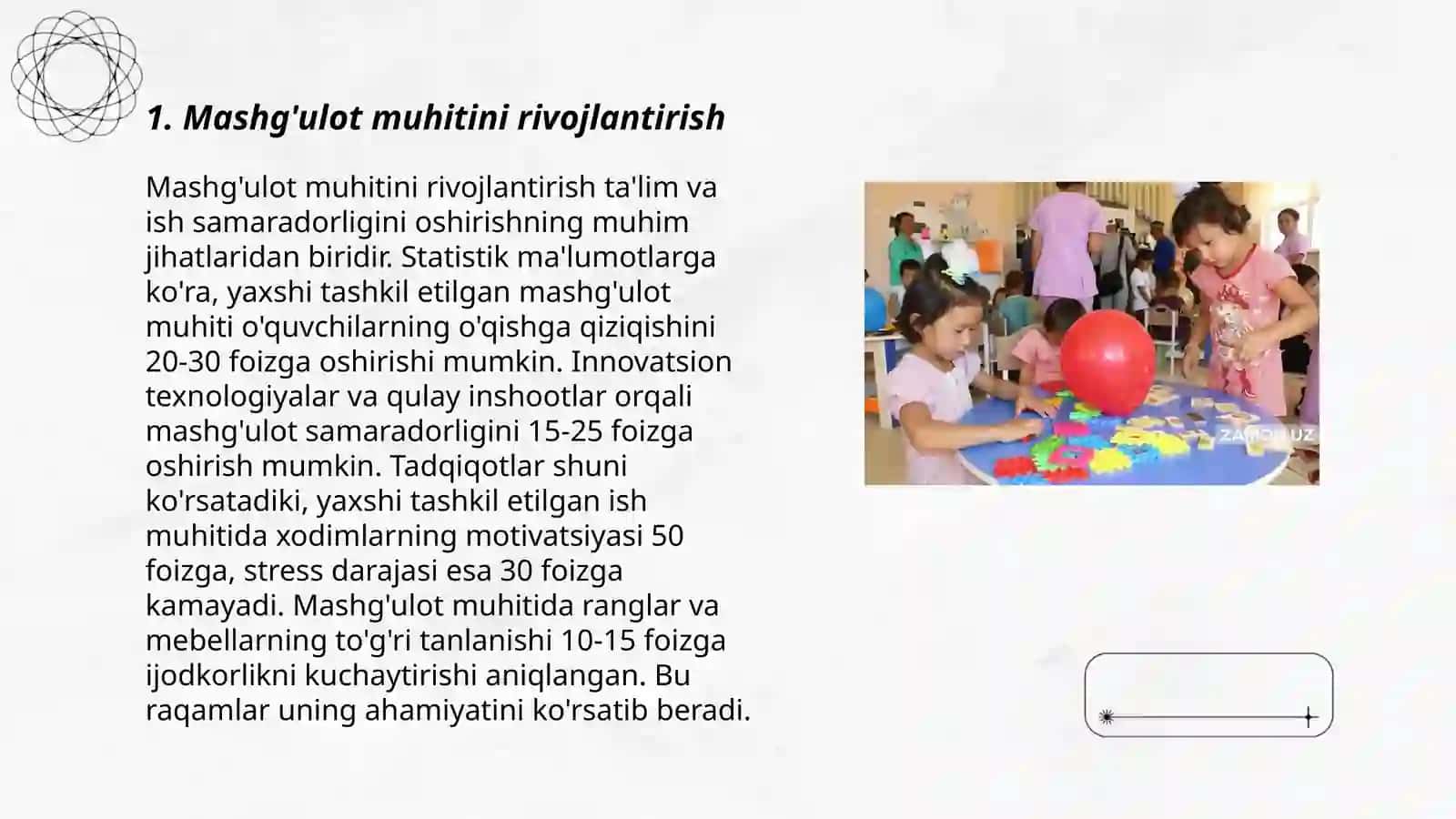 Rivojlantiruvchi muhitni tashkil qilish 3