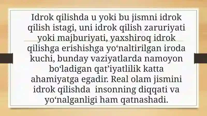 Idrok va uning turlari haqida 3