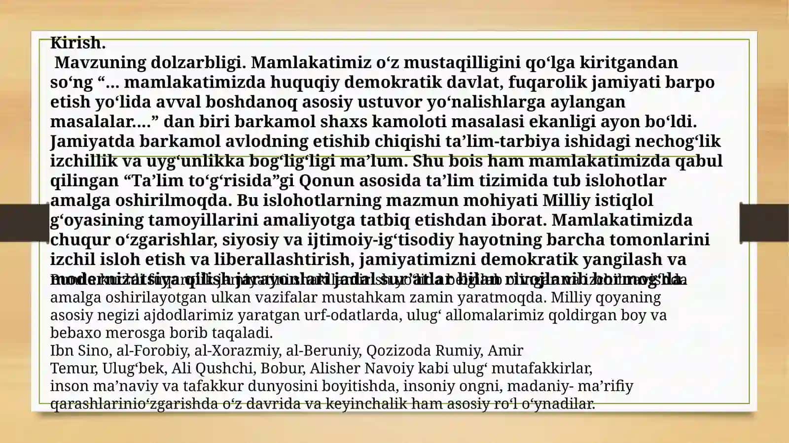 SHAXS TARBIYASIDA AMIR TEMUR O‘GITLARDAN FOYDALANISH 3
