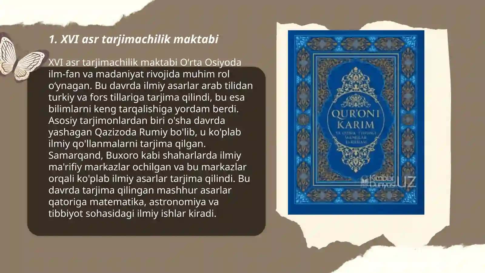 XVI - XVIII asrlar tarjimachiligi 3