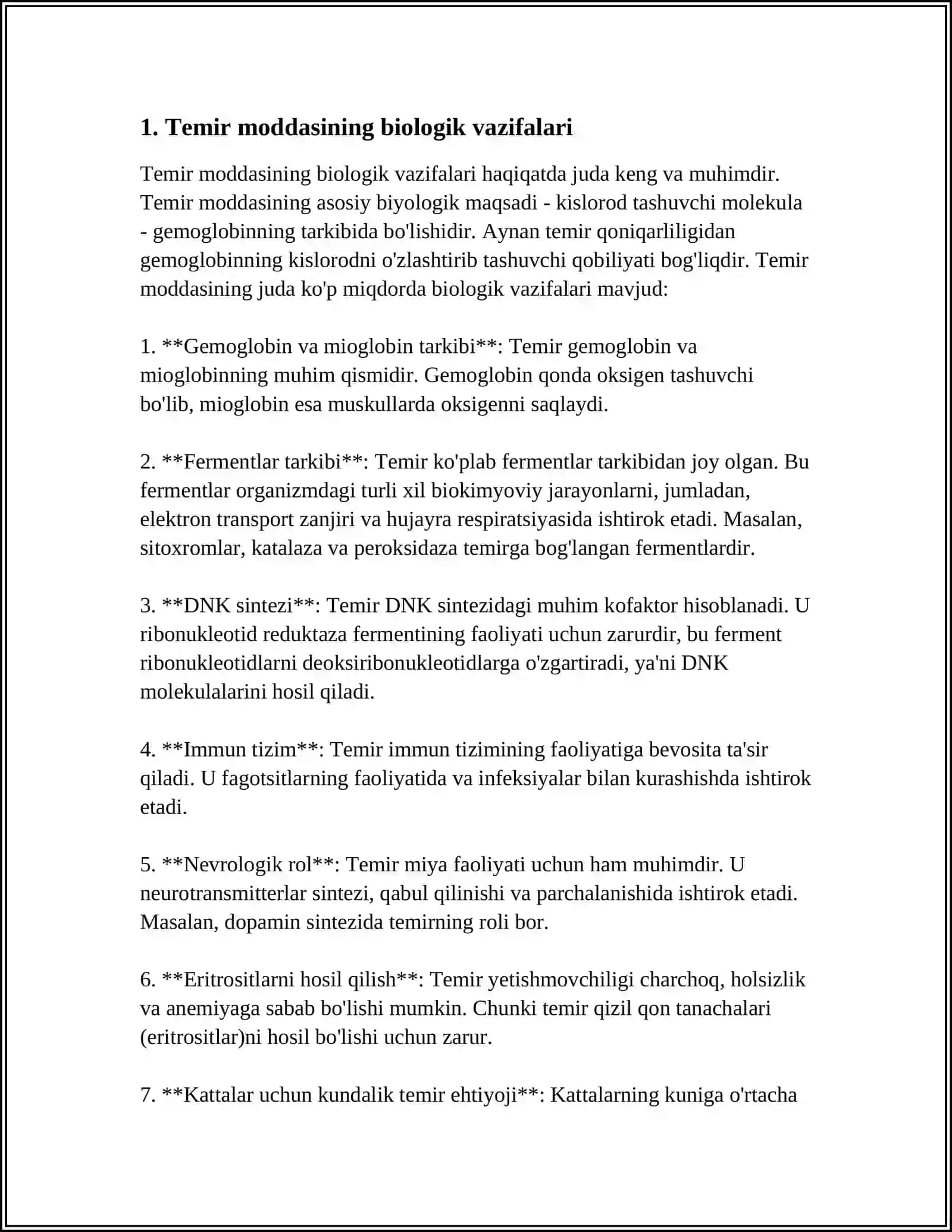 FE ELEMENTINING BIOKIMYO FANIDAGI AHAMIYATI 3