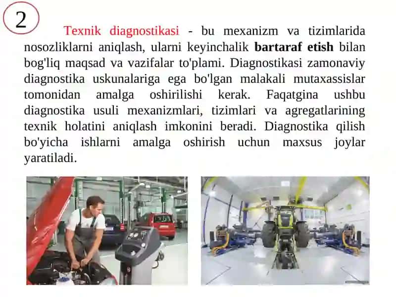 DIAGNOSTIKA NATIJALARIGA KO’RA MASHINALARNING TEXNIK HOLATINI BOSHQARISH 3