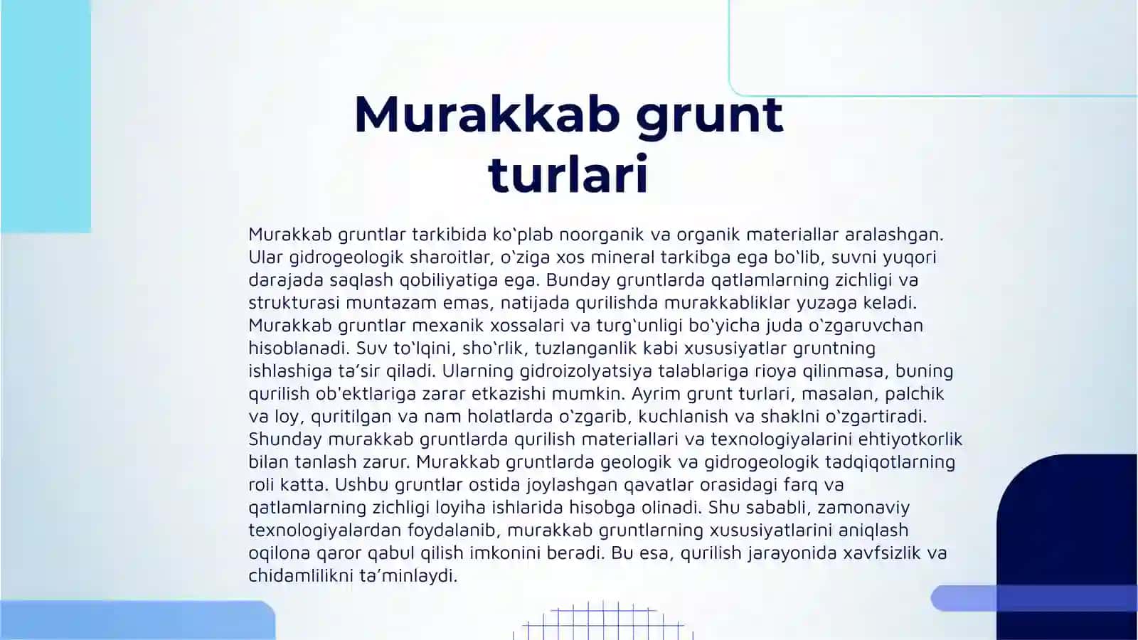 MURAKKAB GRUNT SHAROITIDAGI OB'EKTLARDA QURILISH ISHLARINI BAJARISH 3