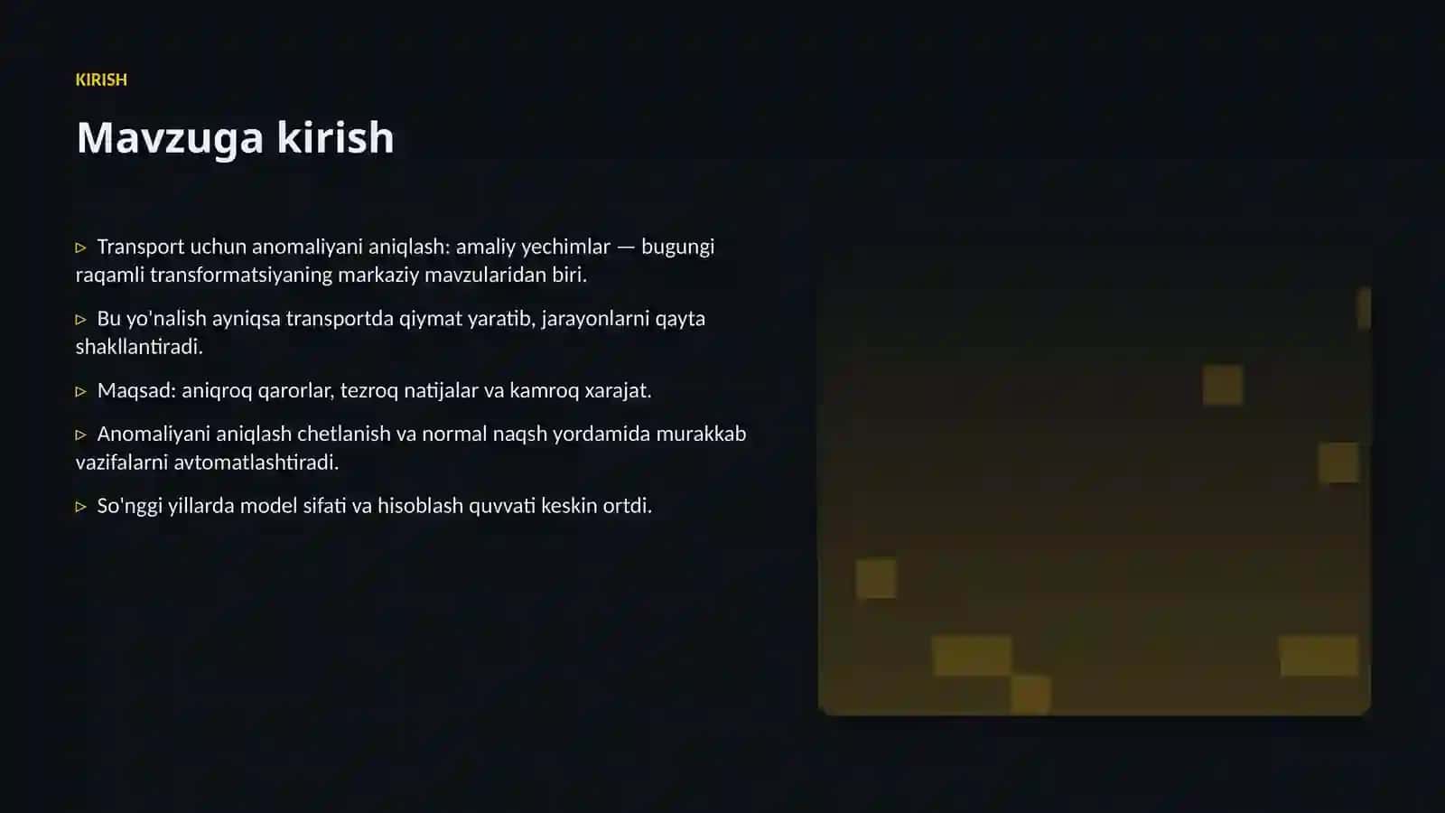 Transport uchun anomaliyani aniqlash: amaliy yechimlar 3
