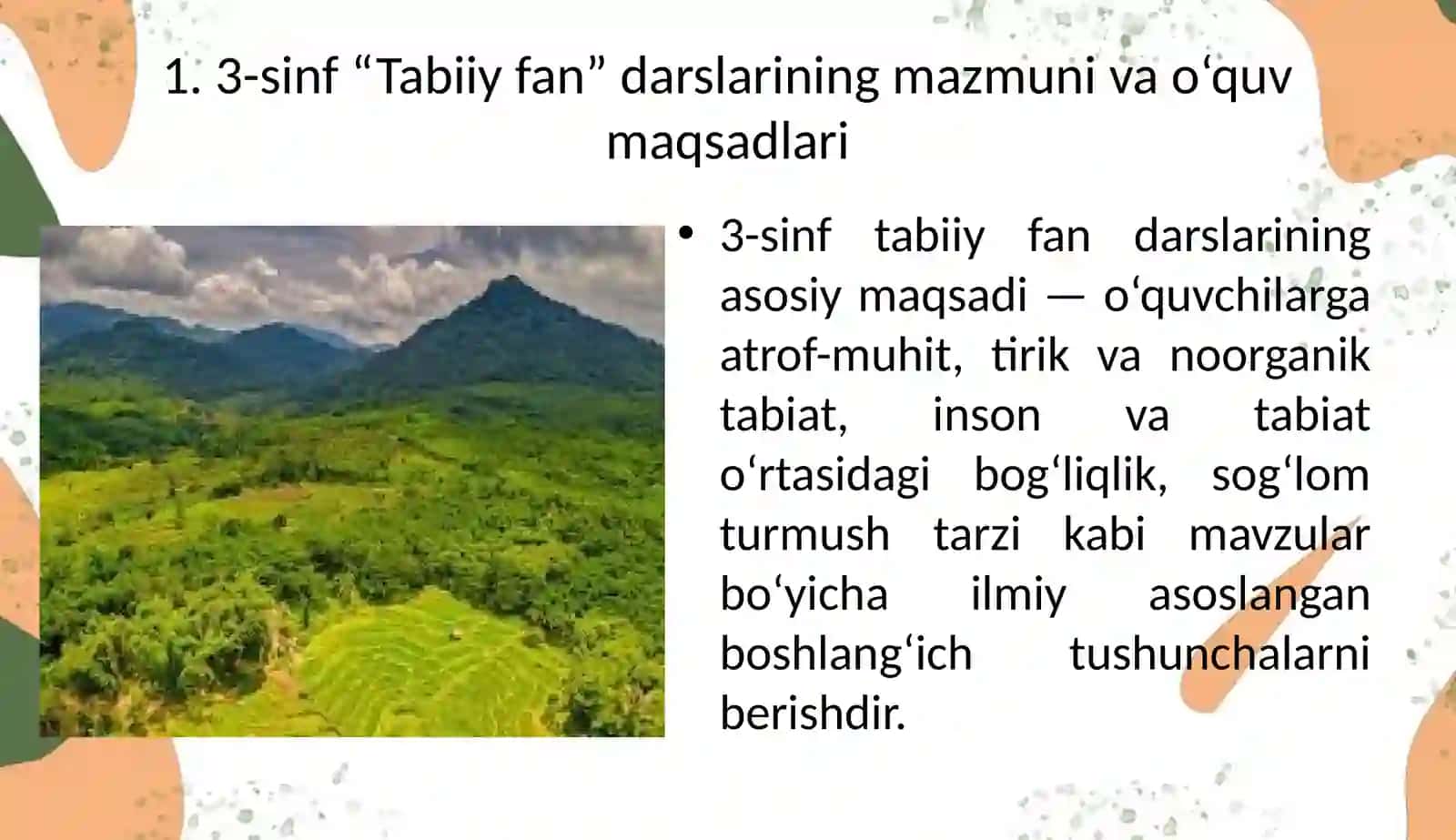 3-sinf “Tabiiy fan” darslarini tahlil qilish va taqriz yozish 3