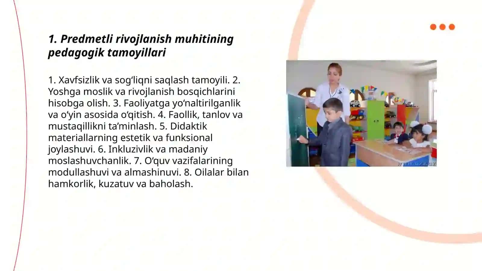 Maktabgacha ta‘lim tashkilotlarda rivojlanish muhiti va rivojlanish markazlarining predmetli rivojlanish muhitni qurish 3