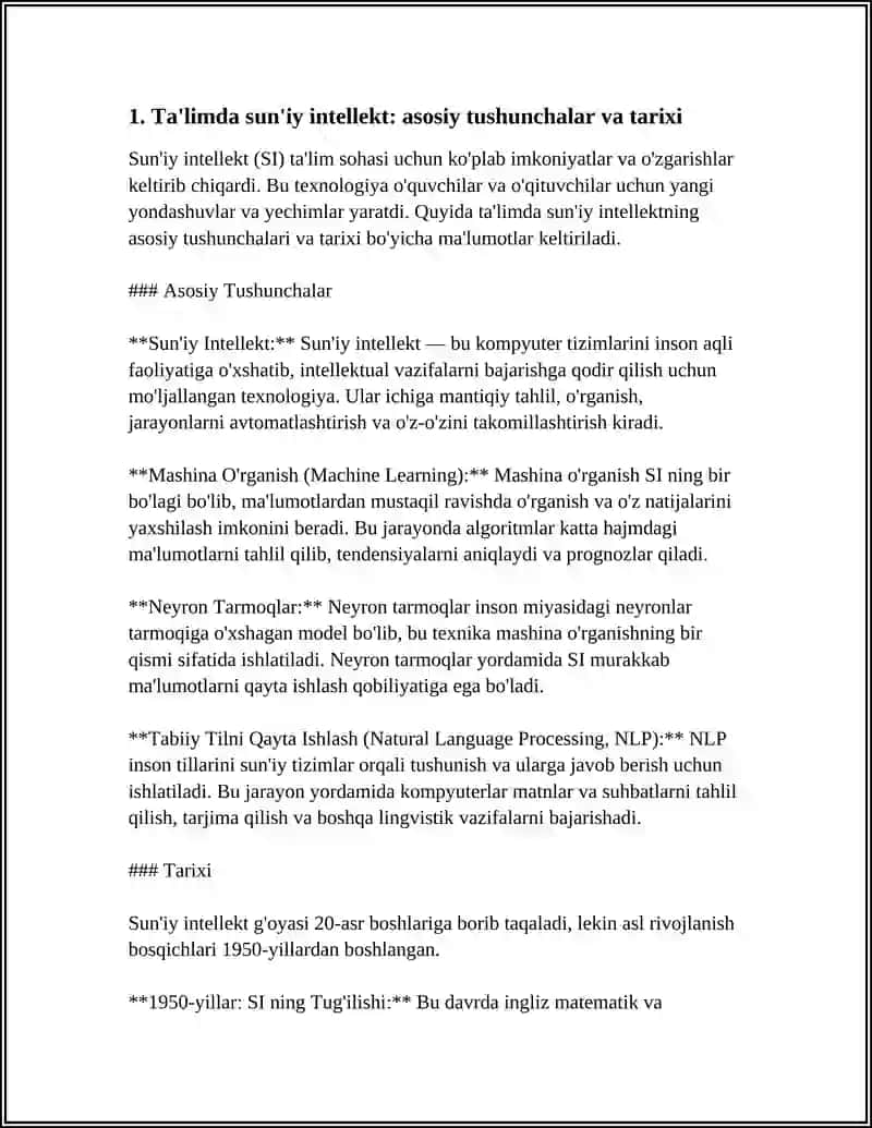 TA'LIMDA TEXNALOGIYALAR RIVOJI.SUNIY INTELEKT HAQIDA 3