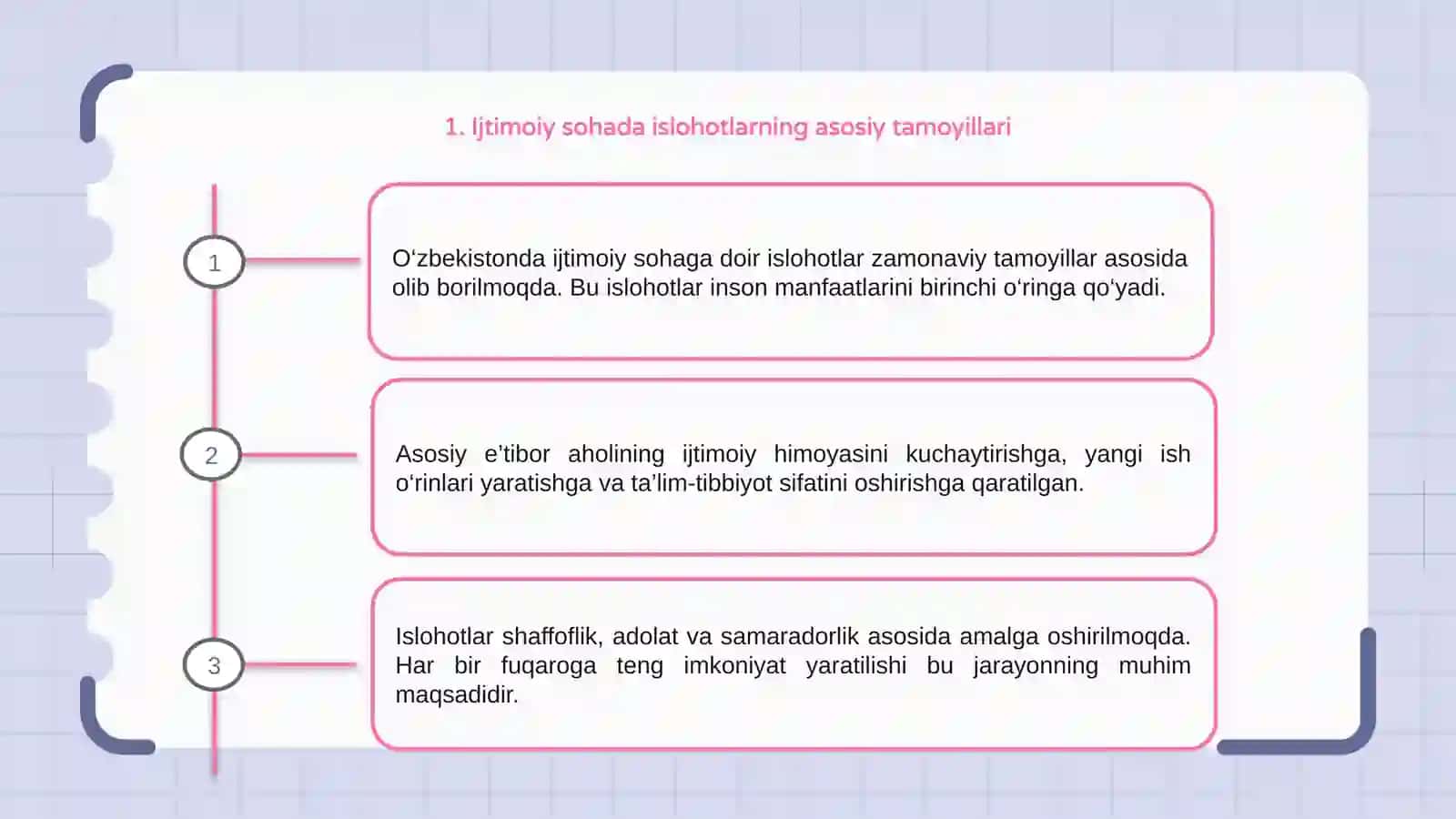 Ijtimoiy sohada islohotlarning asosiy tamoyillari 3