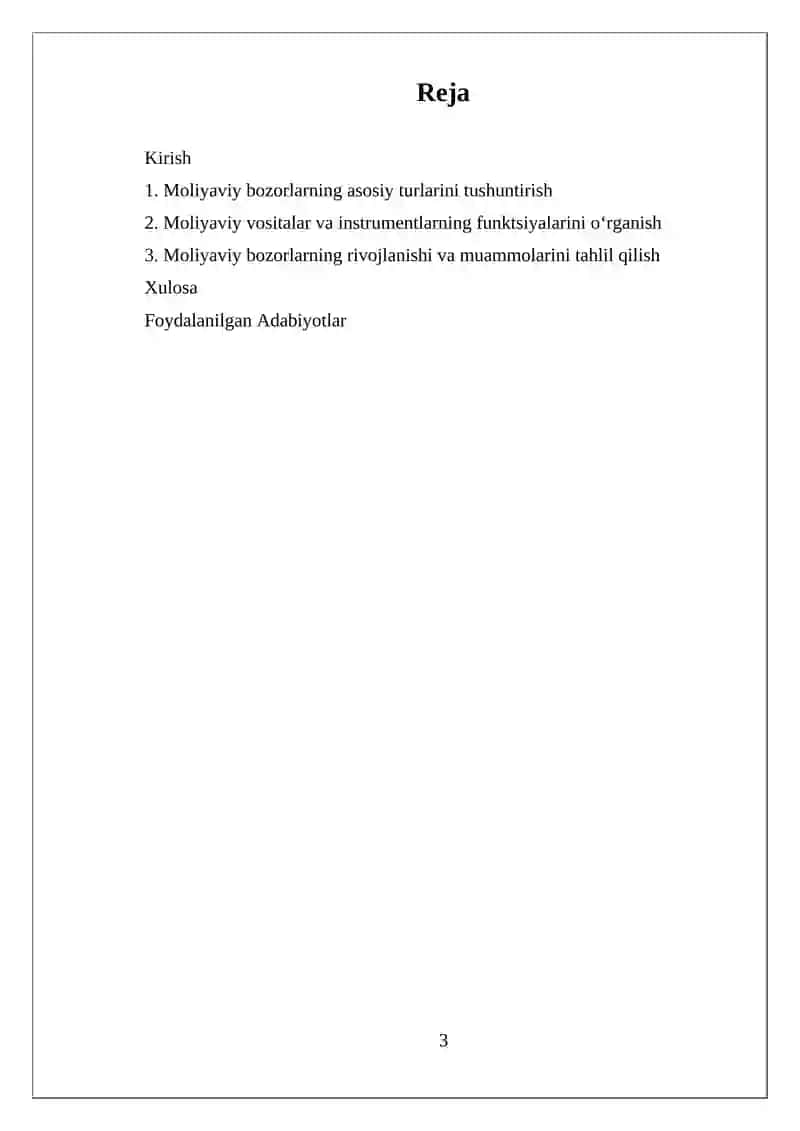 Moliyaviy Bozorlar 3