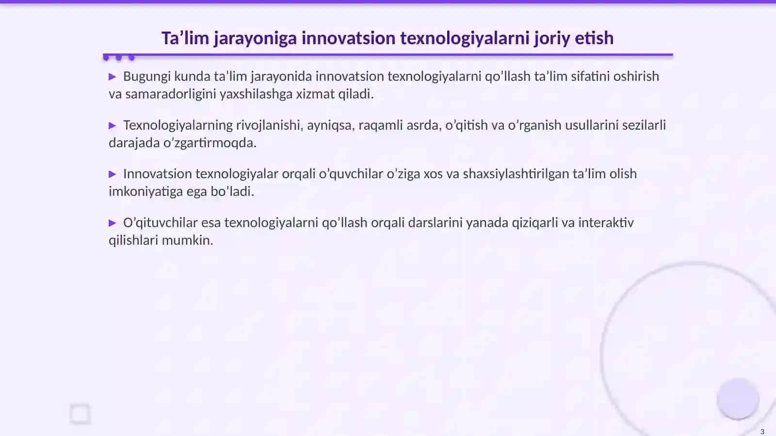 Ta’lim jarayonida innovatsion texnologiyalar 3
