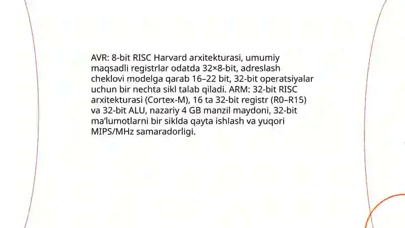 AVR va ARM mikrokontrollerlari taqqoslanishi 3