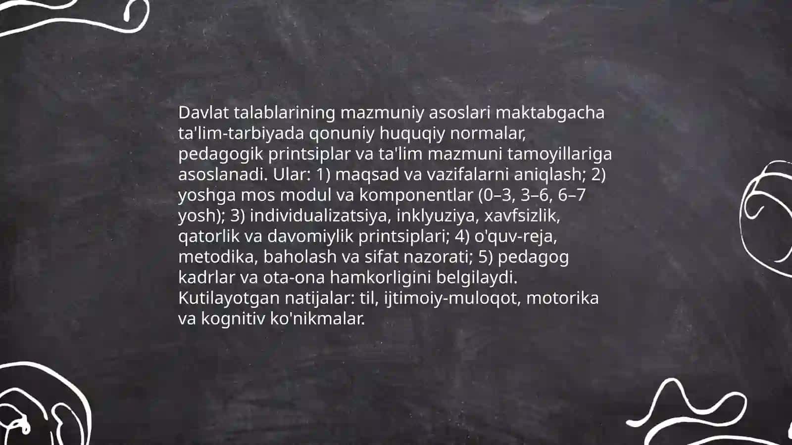 Davlat talablarida maktabgacha ta'lim-tarbiyaning mazmuni 3