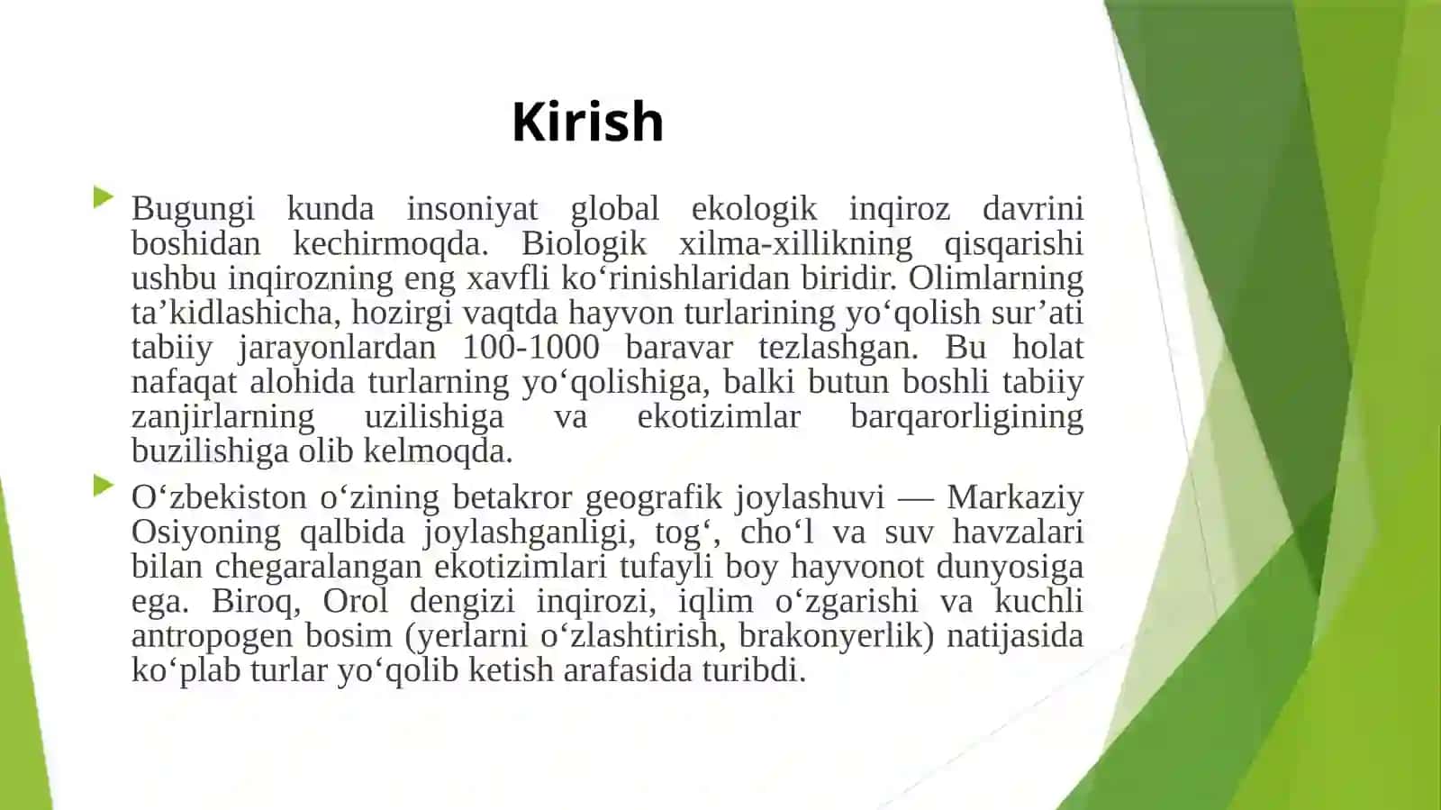 Kamyobvayoʻqolibketish xavfi ostidagi turarining ekotizim yondashi va asosi 3